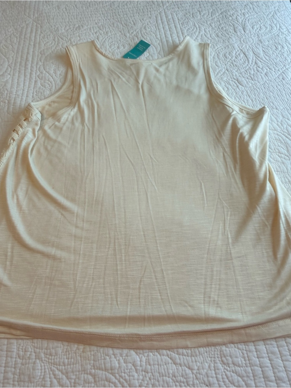 NWT Maurices Cream Crochet Lace Tank Top - Sleeveless Knit Shell - Picture 3 of 7